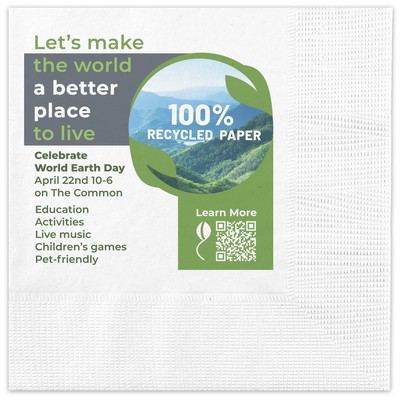 Coin-Edge Embossed 100% Recycled Cocktail Napkins LOW QTY